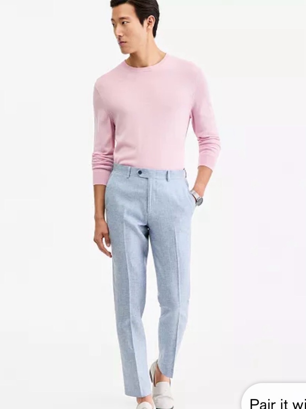 NWT Bar III Men's Slim-Fit Linen-Blend Suit Separates Pants size 34x30